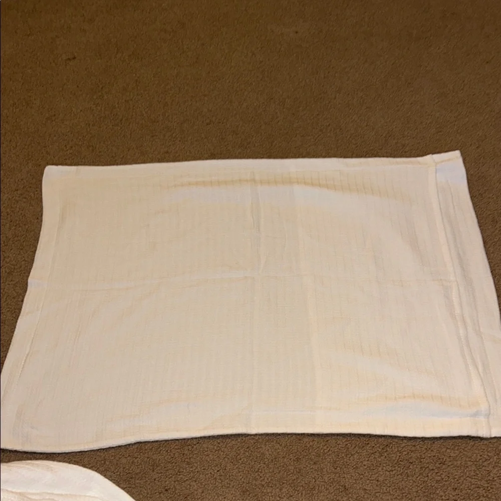 DOCOFIL White Textured Euro Pillow Shams Set of 2 made in Portugal Cotton